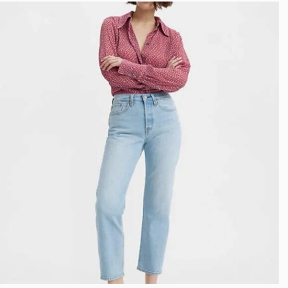 Levi’s - Light Wash Wedgie Straight Leg Jeans High Rise - Size 25 - Picture 1 of 12